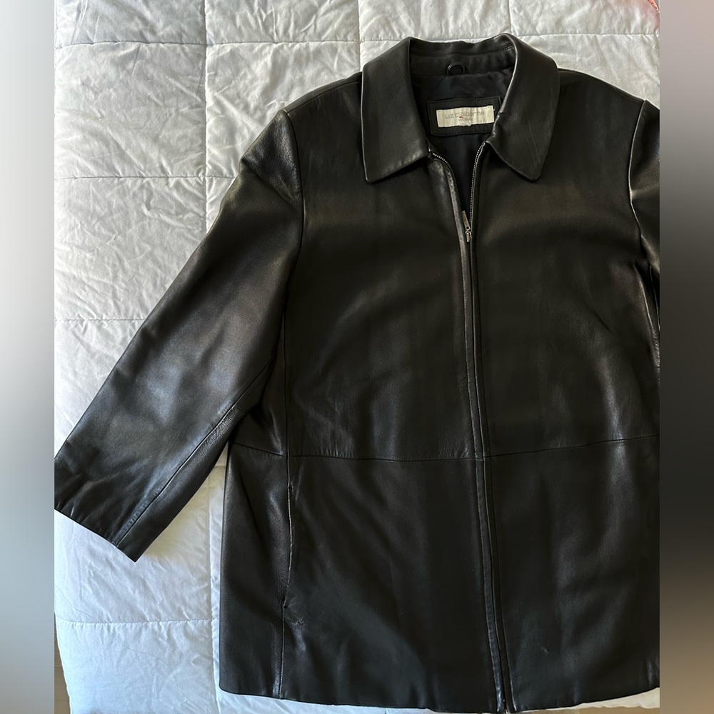 VINTAGE 100% Leather Long Zip Jacket